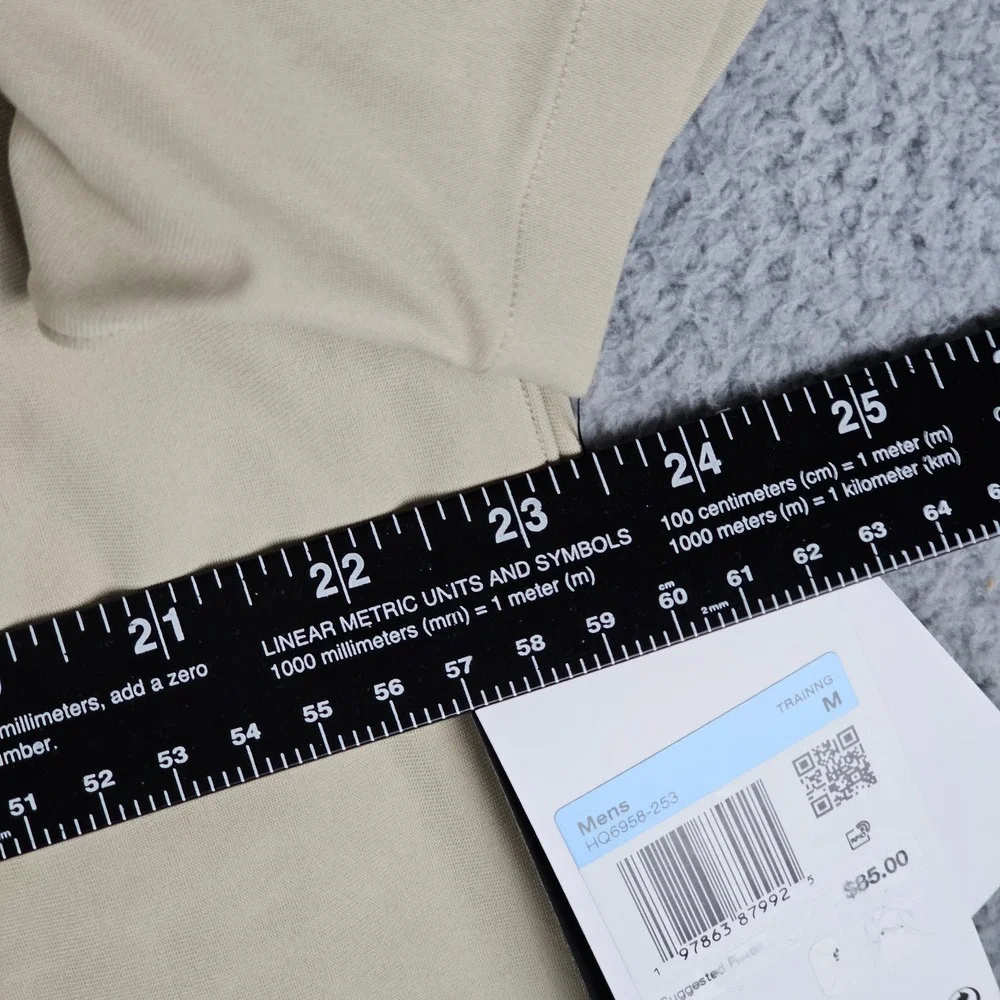 Nike Shirt Mens M Tan Dri-FIT 24.7 Training Short Sleeve Snap HQ6958-253 UPF 40+